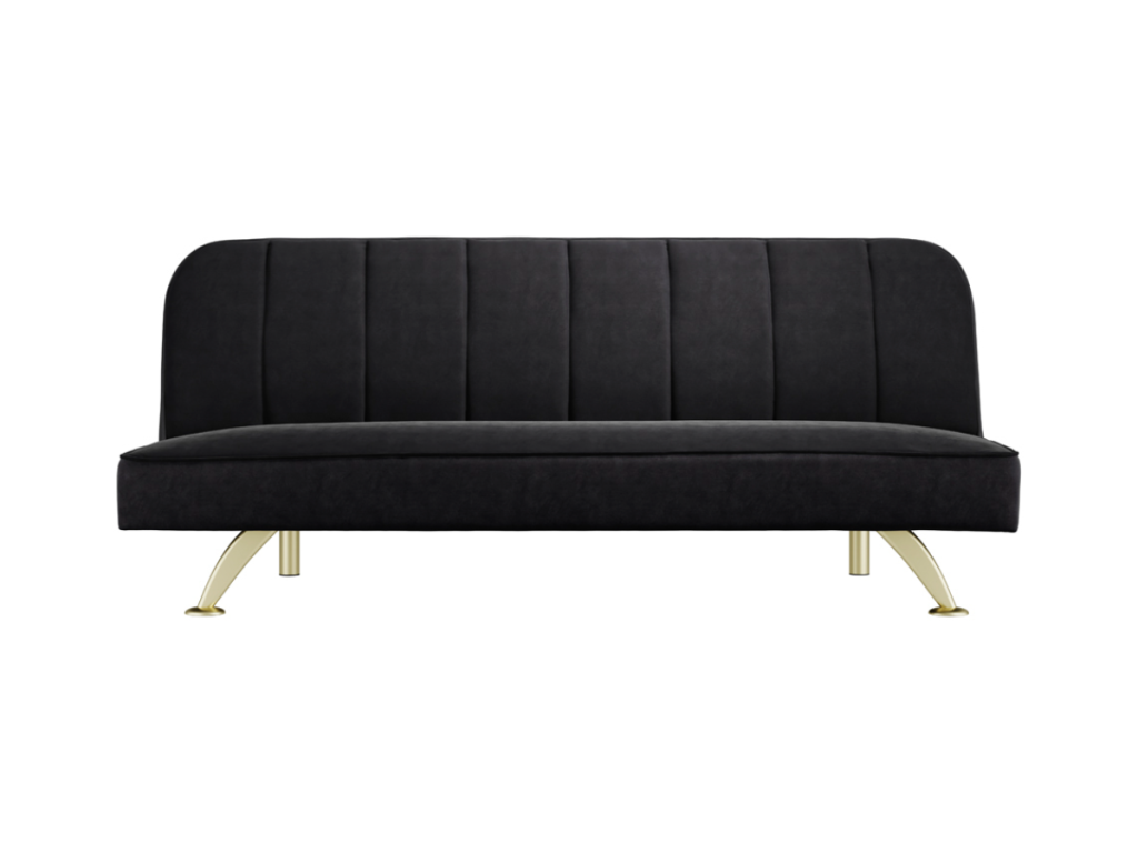 Burlington Sofa Bed Black Plush Velvet