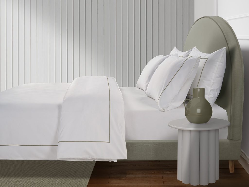 800 Thread Count Egyptian Cotton Cedarhurst Lux Buttery Smooth Duvet Cover - Mink, Double / Brilliant White with Mink