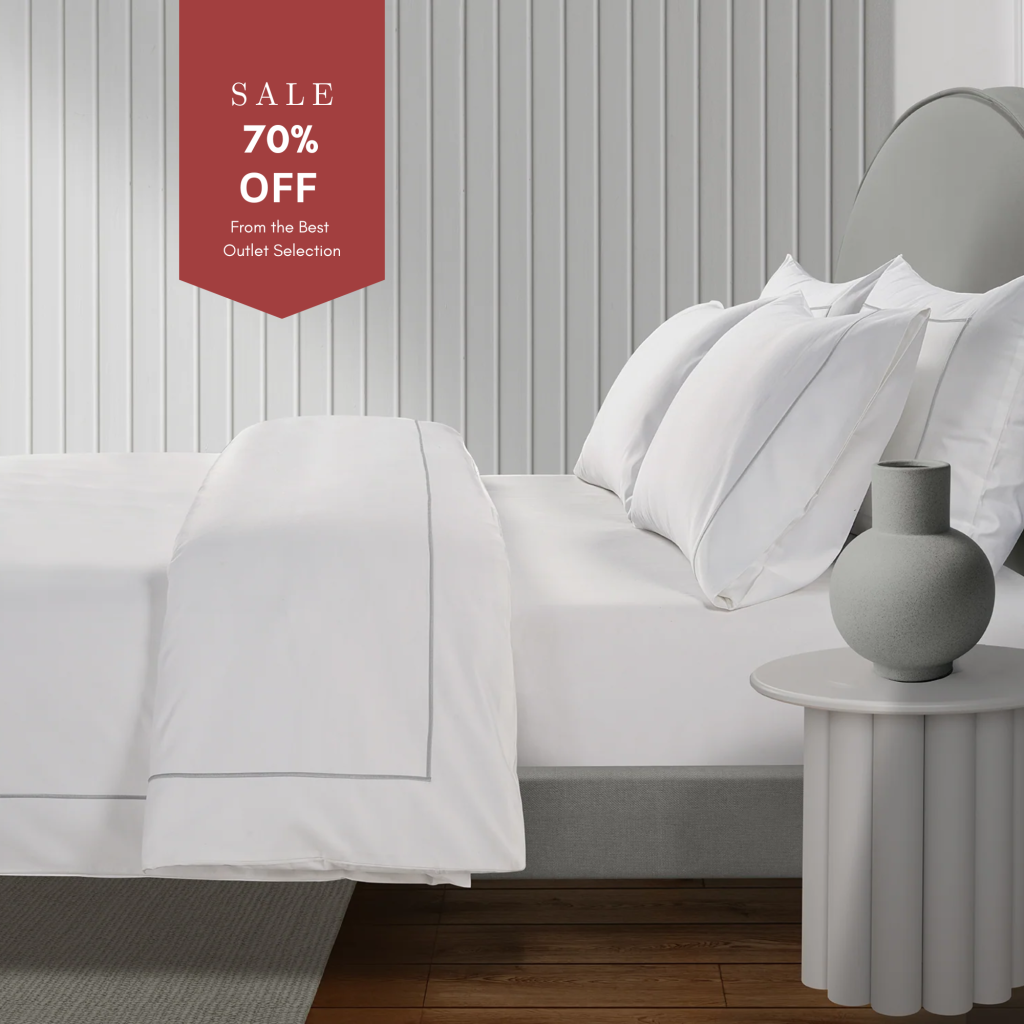 800 Thread Count Egyptian Cotton Cedarhurst Lux Buttery Smooth Duvet Cover - Silver Dove Grey (OS), Double / Brilliant White with Silver Dove Grey