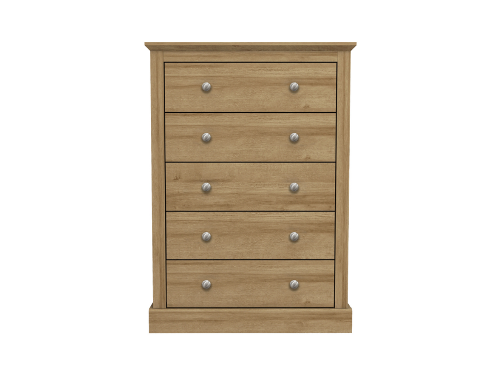 Devonshire Five Drawer Chest Oak