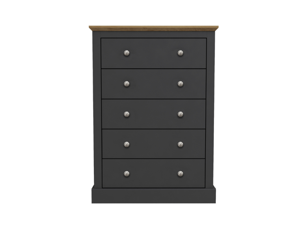 Devonshire Five Drawer Chest Charcoal