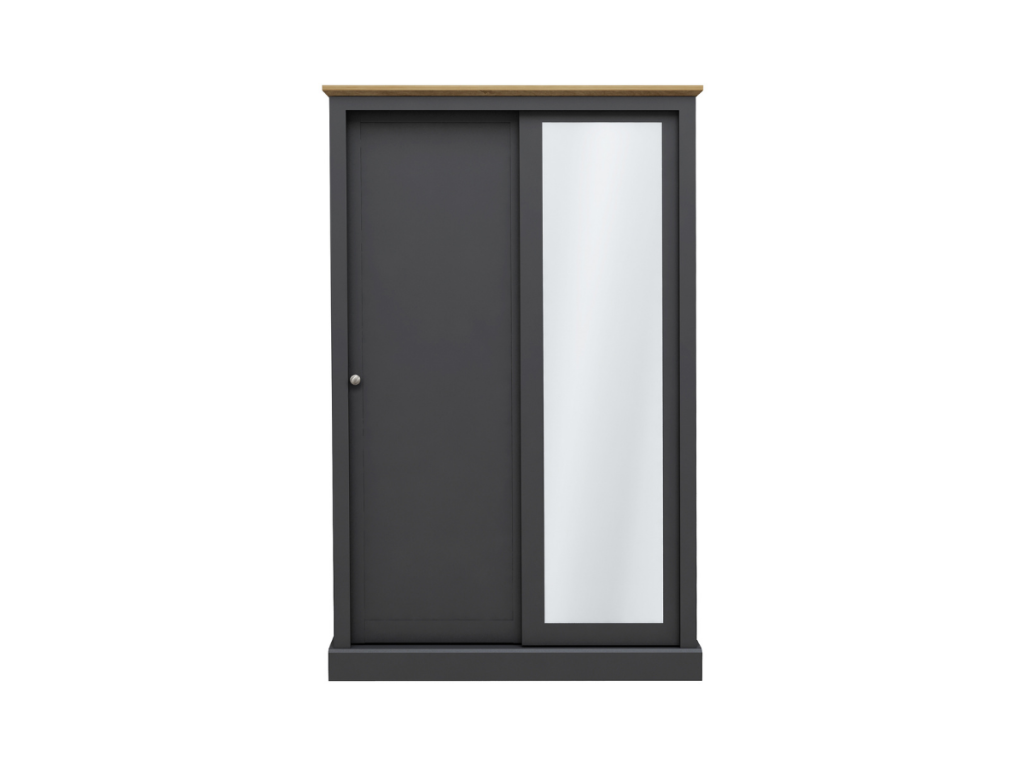 Devonshire Two Door Sliding Wardrobe with Mirror Charcoal