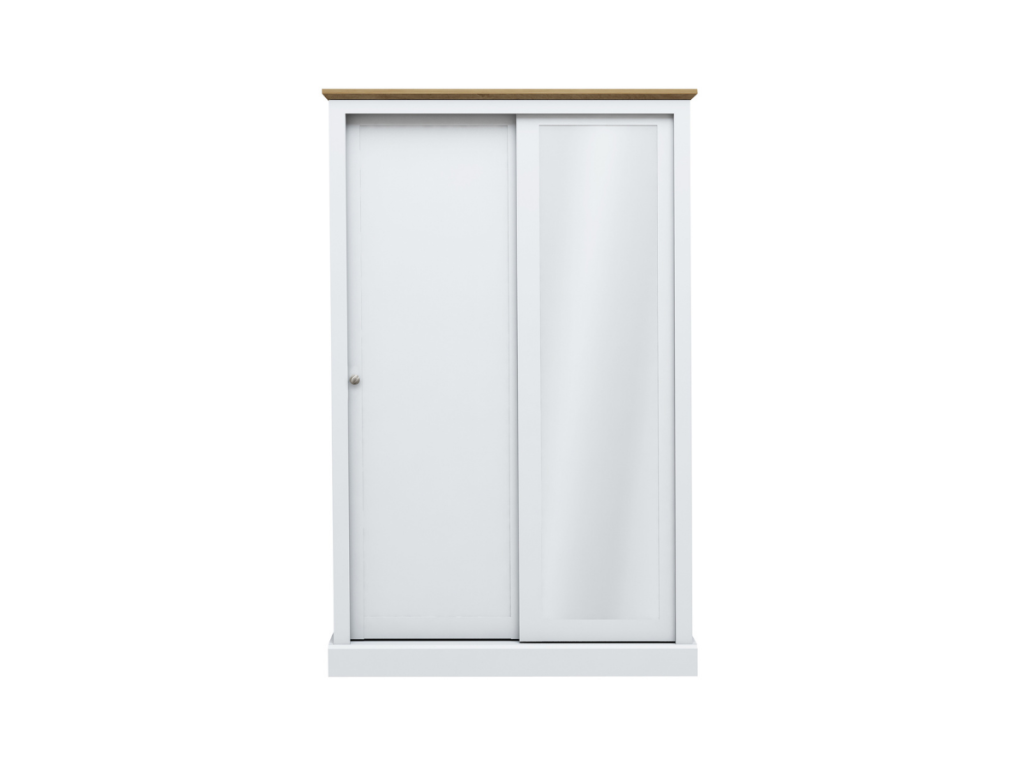 Devonshire Two Door Sliding Wardrobe with Mirror White