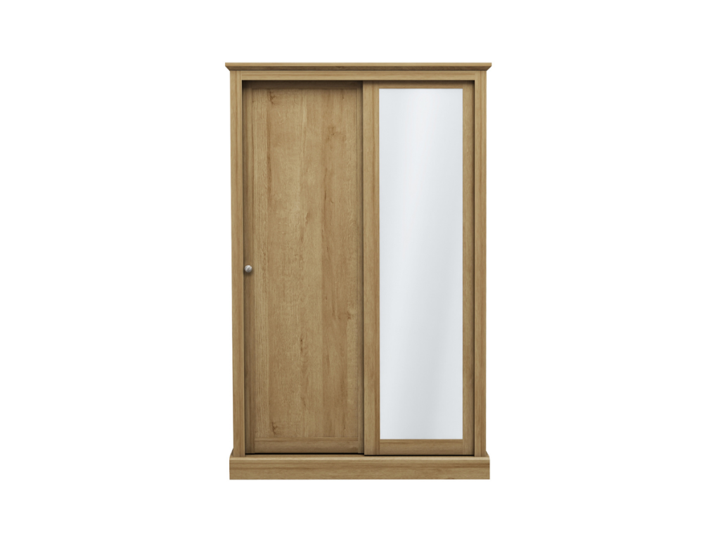 Devonshire Two Door Sliding Wardrobe with Mirror Oak