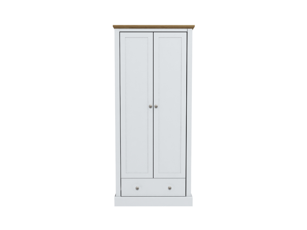 Devonshire Two Door Wardrobe with Drawer White