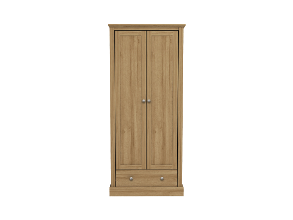 Devonshire Two Door Wardrobe with Drawer Oak | Bed Sava