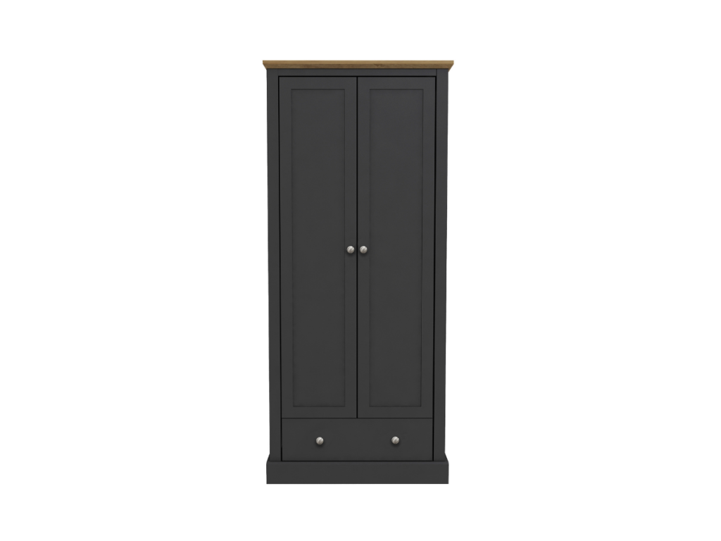 Devonshire Two Door Wardrobe with Drawer Charcoal