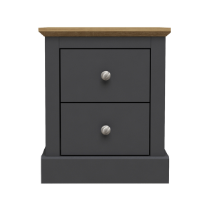 Devonshire Two Drawer Bedside Cabinet Charcoal | Bed Sava