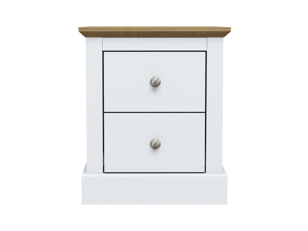 Devonshire Two Drawer Bedside Cabinet White