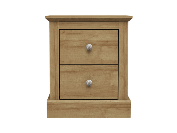 Devonshire Two Drawer Bedside Cabinet Oak | Bed Sava