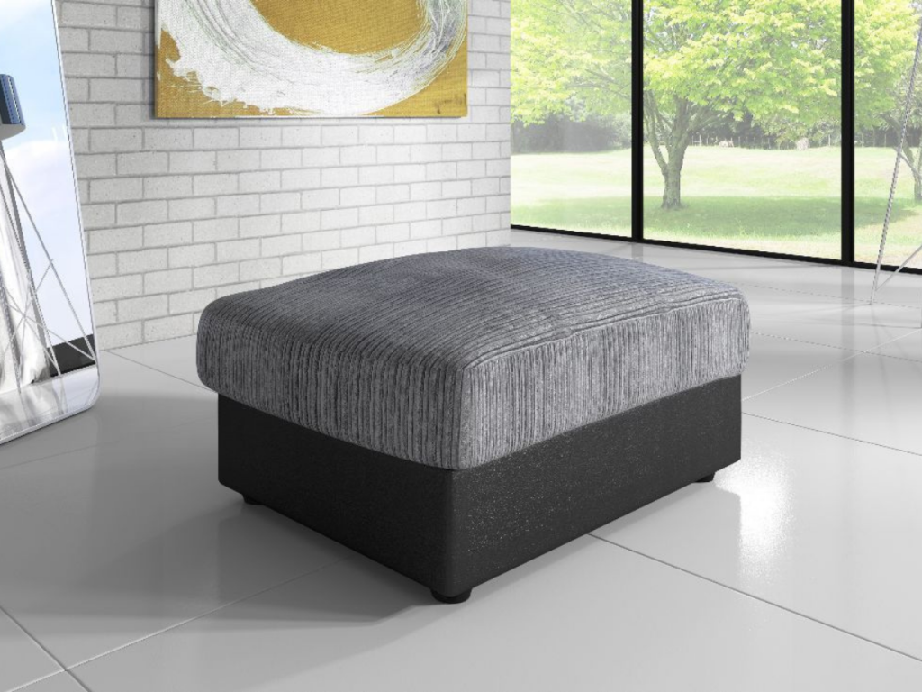 Logan Footstool Grey Black
