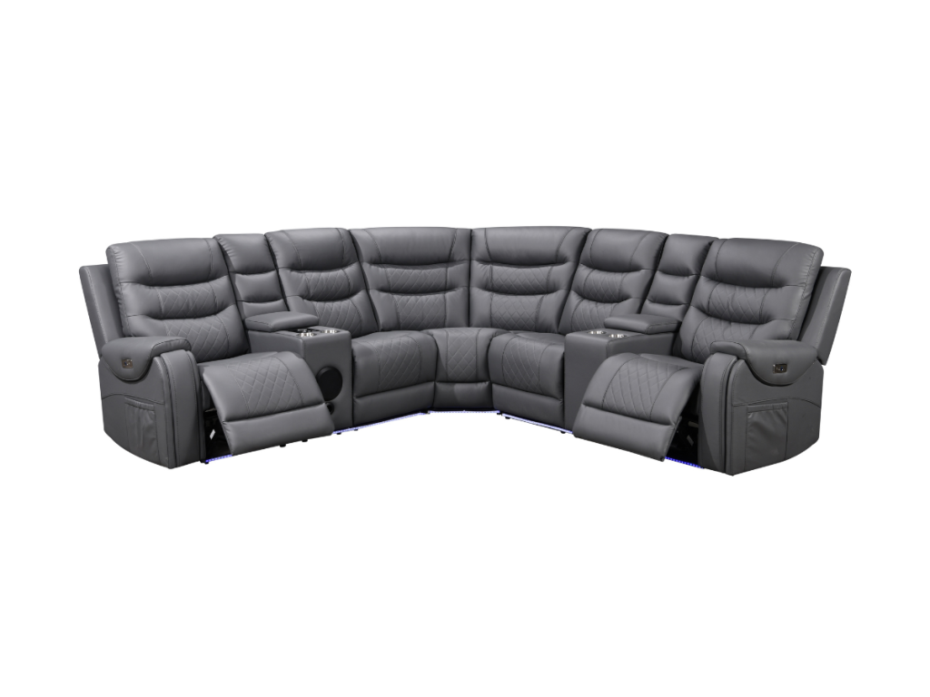 Forbes Electric Recliner Corner Sofa Aire Leather