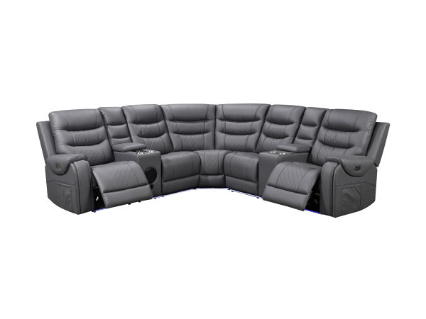 Forbes Electric Recliner Corner Sofa Aire Leather | Bed Sava