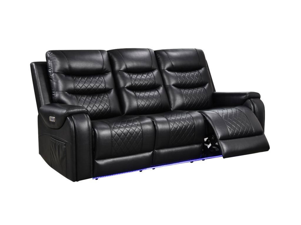 Forbes Electric Recliner 3 Seater Sofa Aire Leather