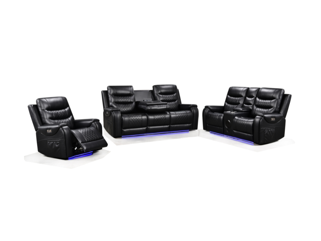 Forbes 3+2+1 Electric Recliner Sofa Set Aire Leather