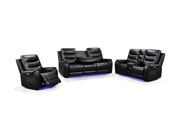 Forbes 3+2+1 Electric Recliner Sofa Set Aire Leather | Bed Sava
