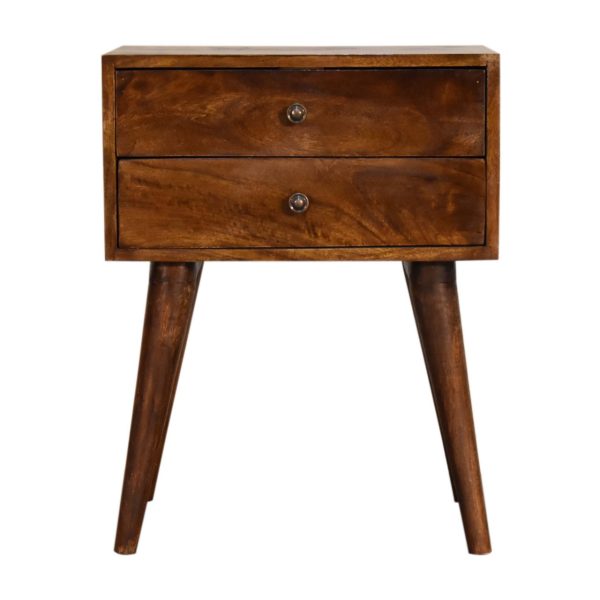 Chestnut Modern Solid Wood Bedside | Bed Sava