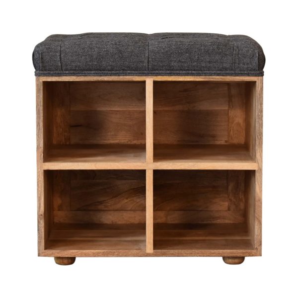 Mini Black Shoe Storage Footstool | Bed Sava
