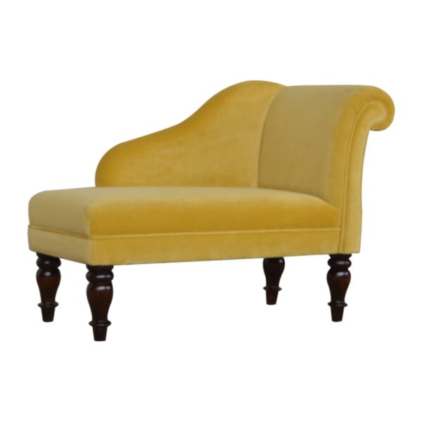 Mustard Velvet Chaise | Bed Sava