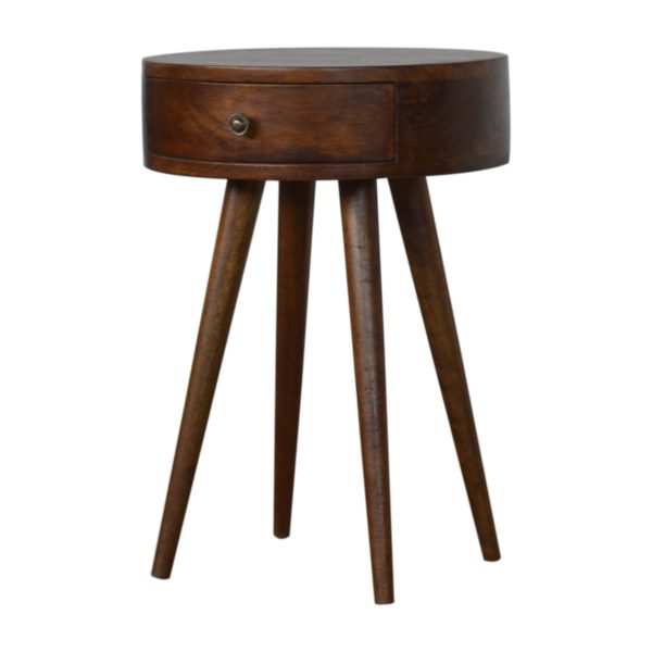 Nordic Chestnut Circular Bedside | Bed Sava