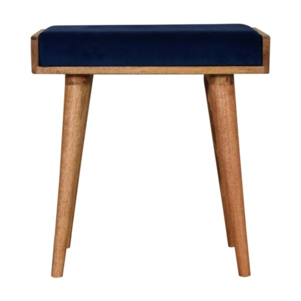 Royal Blue Velvet Tray Footstool | Bed Sava