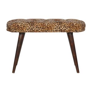Leopard Print Deep Button Bench | Bed Sava