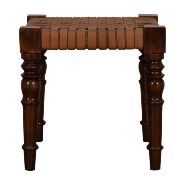 Woven Leather Footstool | Bed Sava