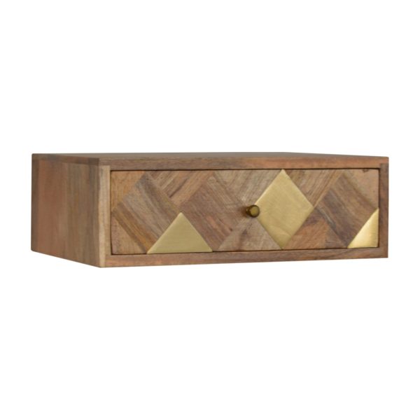 Wall Mounted Brass Inlay Bedside | Bed Sava