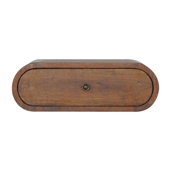 Wall Mounted Round Chestnut Bedside | Bed Sava