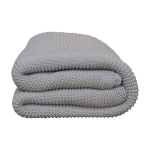 Double Blue Knit Throw | Bed Sava
