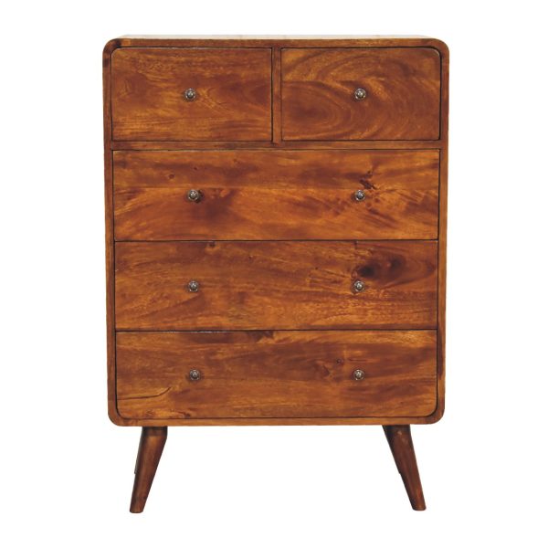 2 over 3 Curved Chestnut Chest | Bed Sava
