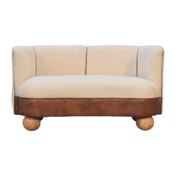 Boucle Cream Buffalo Small Sofa | Bed Sava