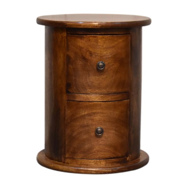 Mini Chestnut 2 Drawer Drum Chest | Bed Sava