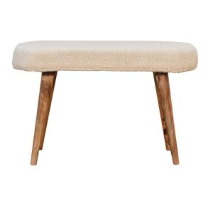 Cream Boucle Nordic Bench | Bed Sava