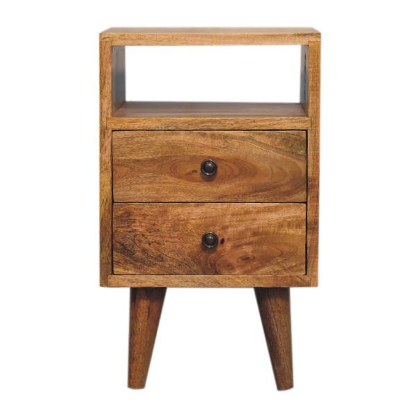 Mini Oak ish Classic Open Bedside | Bed Sava