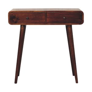 Chestnut Curved Hallway Tables | Bed Sava