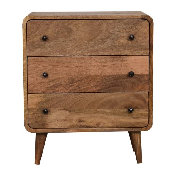Mini Curved Oak ish Chest | Bed Sava