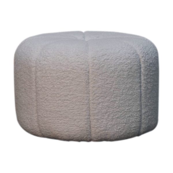 White Boucle Circus Footstool | Bed Sava