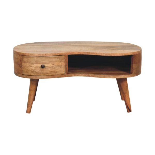 Oak ish Wave Coffee Tables | Bed Sava