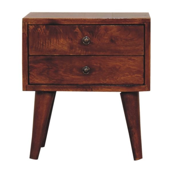 Mini Chestnut Modern Bedside | Bed Sava