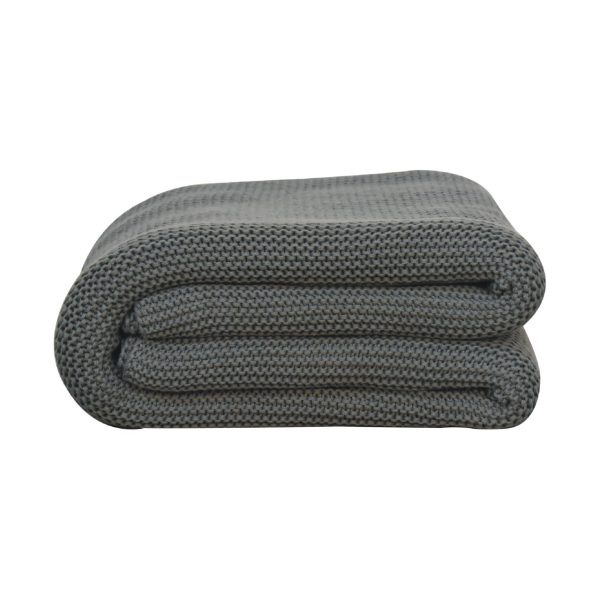 Double Olive Green Knit Throw | Bed Sava