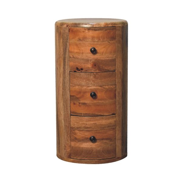 Oak ish Drum Chest | Bed Sava