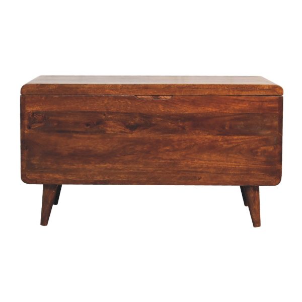 Curved Chestnut Blanket Box | Bed Sava