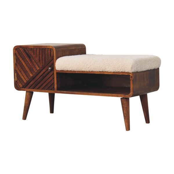 Boucle Carved Chestnut Telephone Tables | Bed Sava