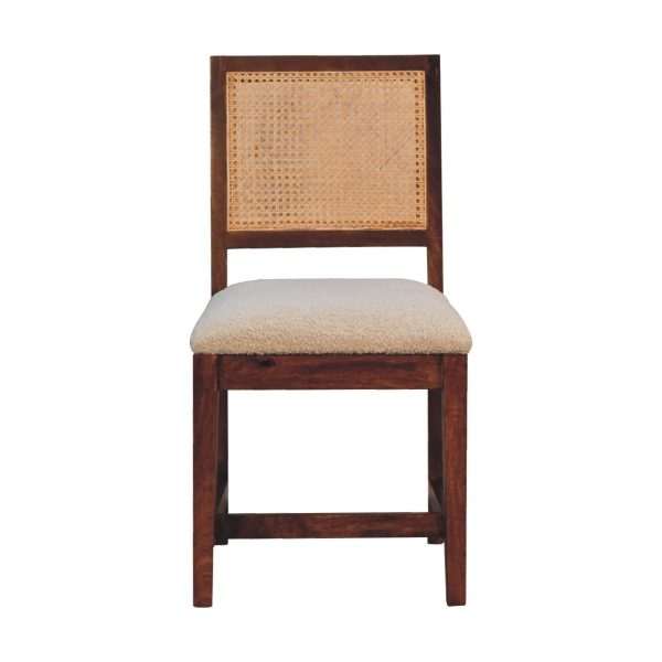 Cream Boucle Rattan Chair | Bed Sava