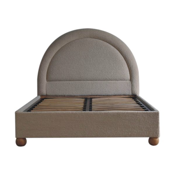 Cream Boucle Double Bed | Bed Sava