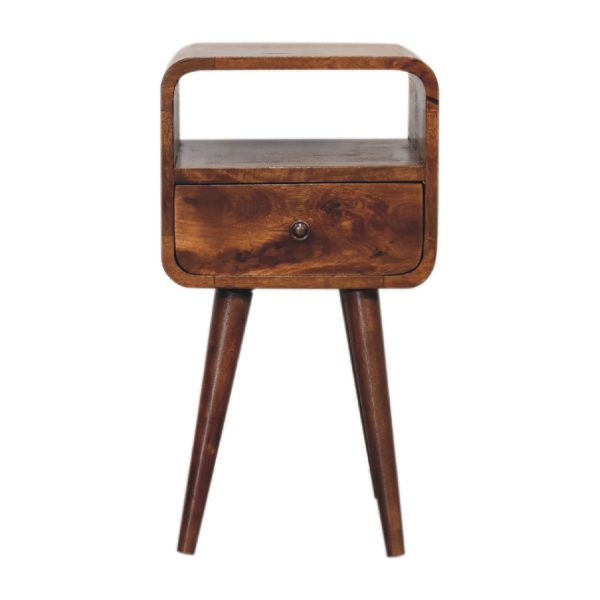 Mini Chestnut Curve Open Bedside | Bed Sava