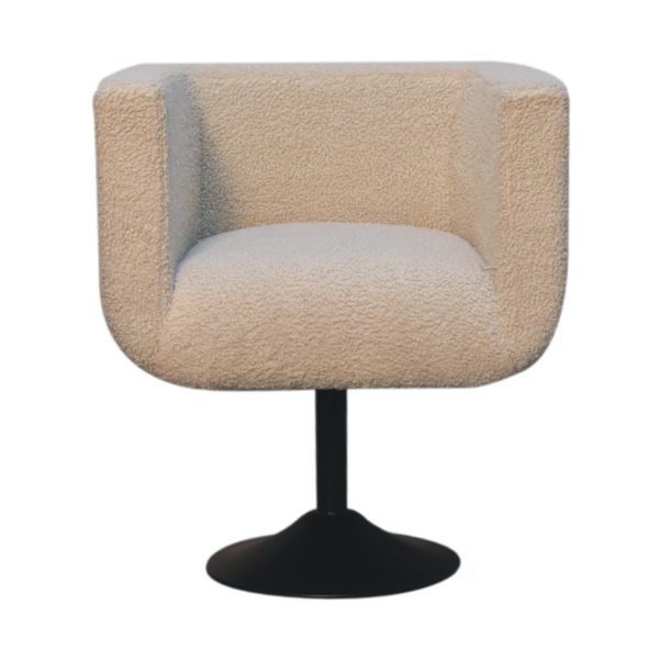 Cream Boucle Swivel Chair | Bed Sava