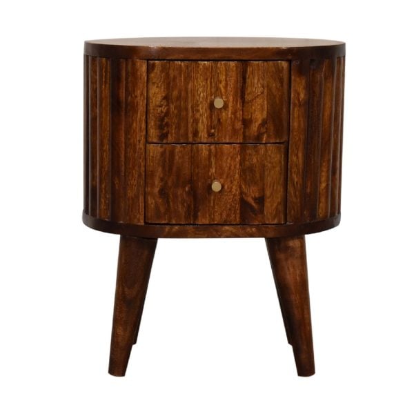Stripe Chestnut Bedside | Bed Sava