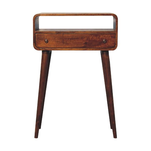 Chestnut Nordic Style One Drawer  One Open Slot Console Tables | Bed Sava